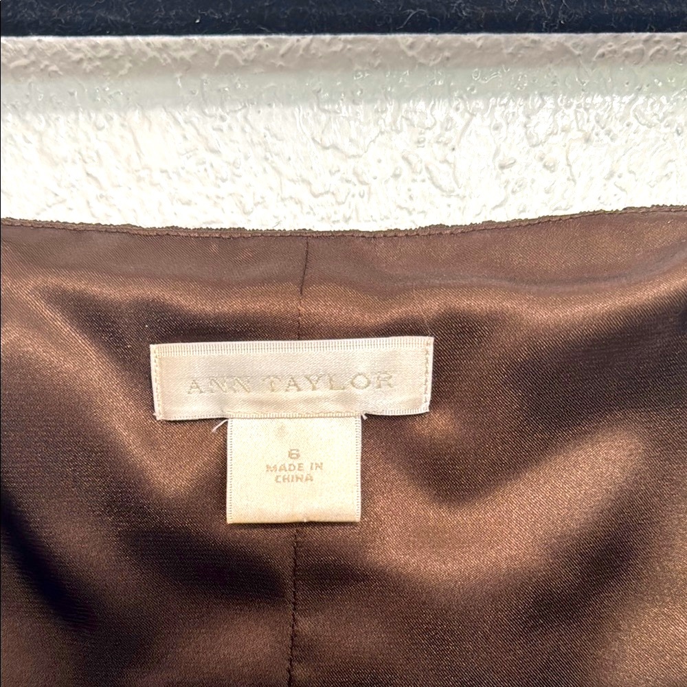 Ann Taylor silk chiffon strapless dress rich brown size 6 - Picture 4 of 7